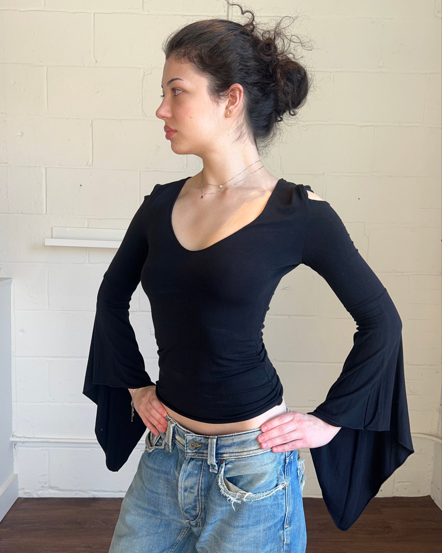 Italian Designer Open Shoulder Top