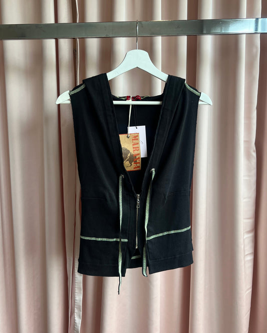 Japanese Brand Deadstock Sleeveless Hooded Top