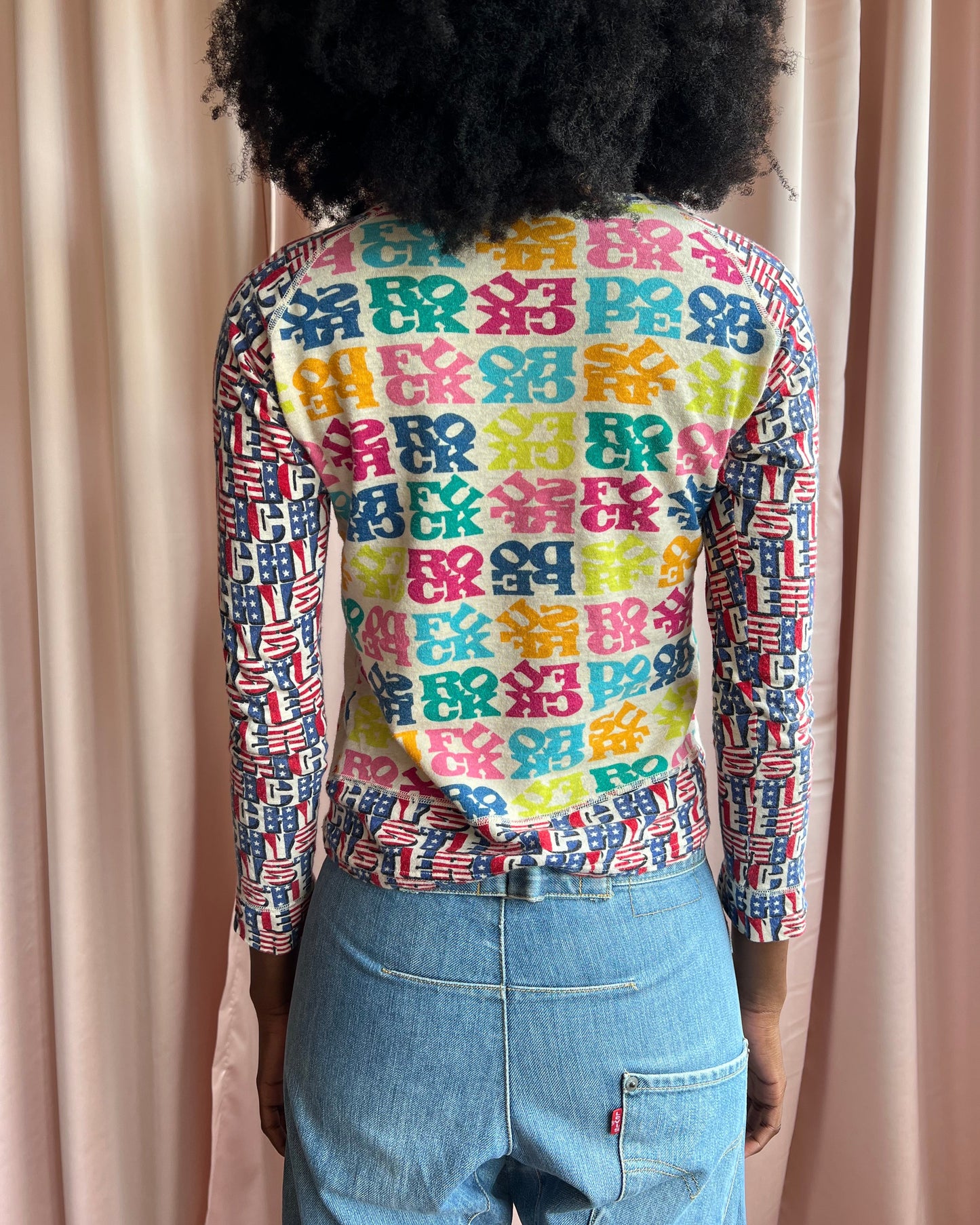 Hysteric Glamour Printed Long Sleeve Raglan Top