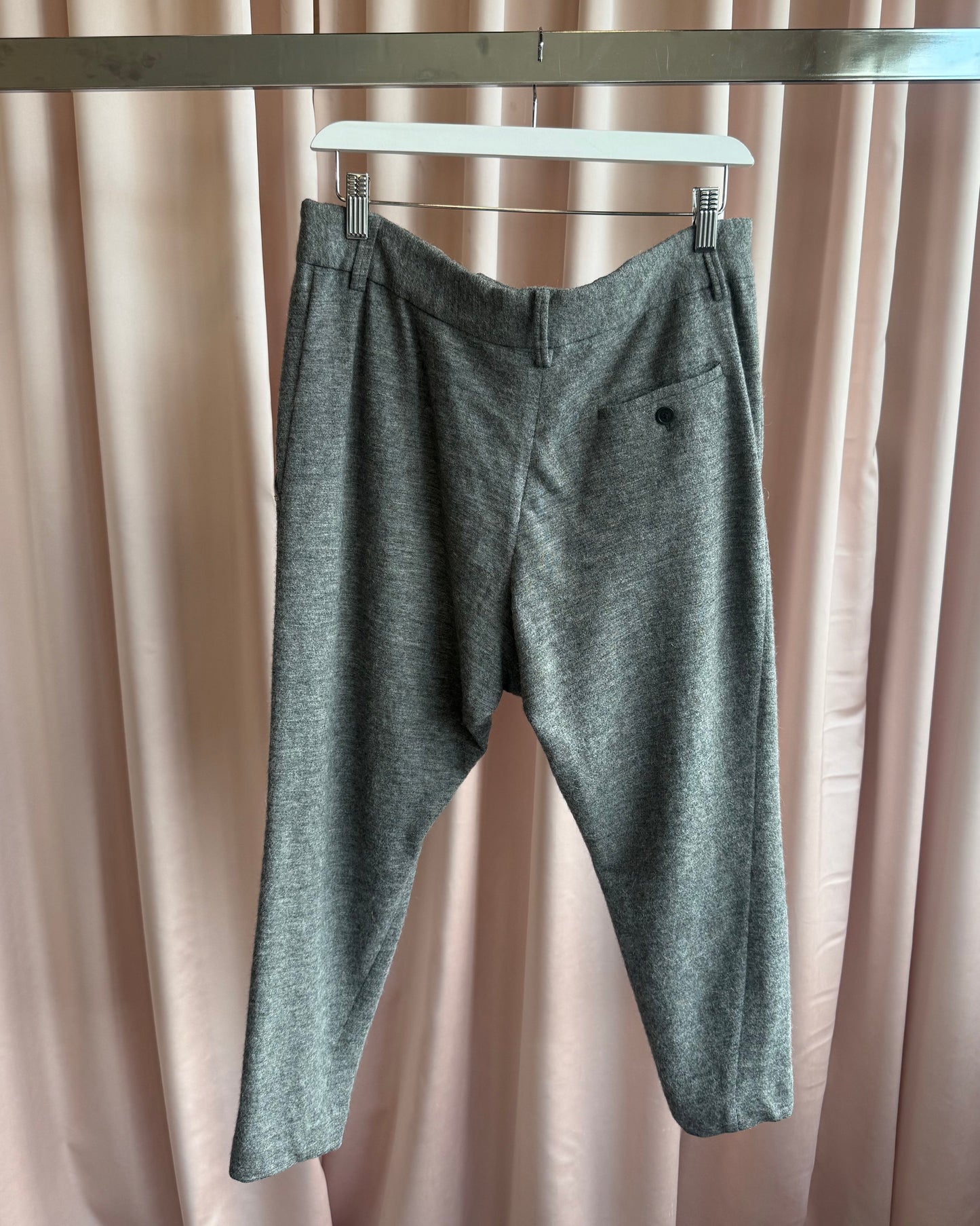Isabel Marant Grey Alpaca Wool Drop Trousers