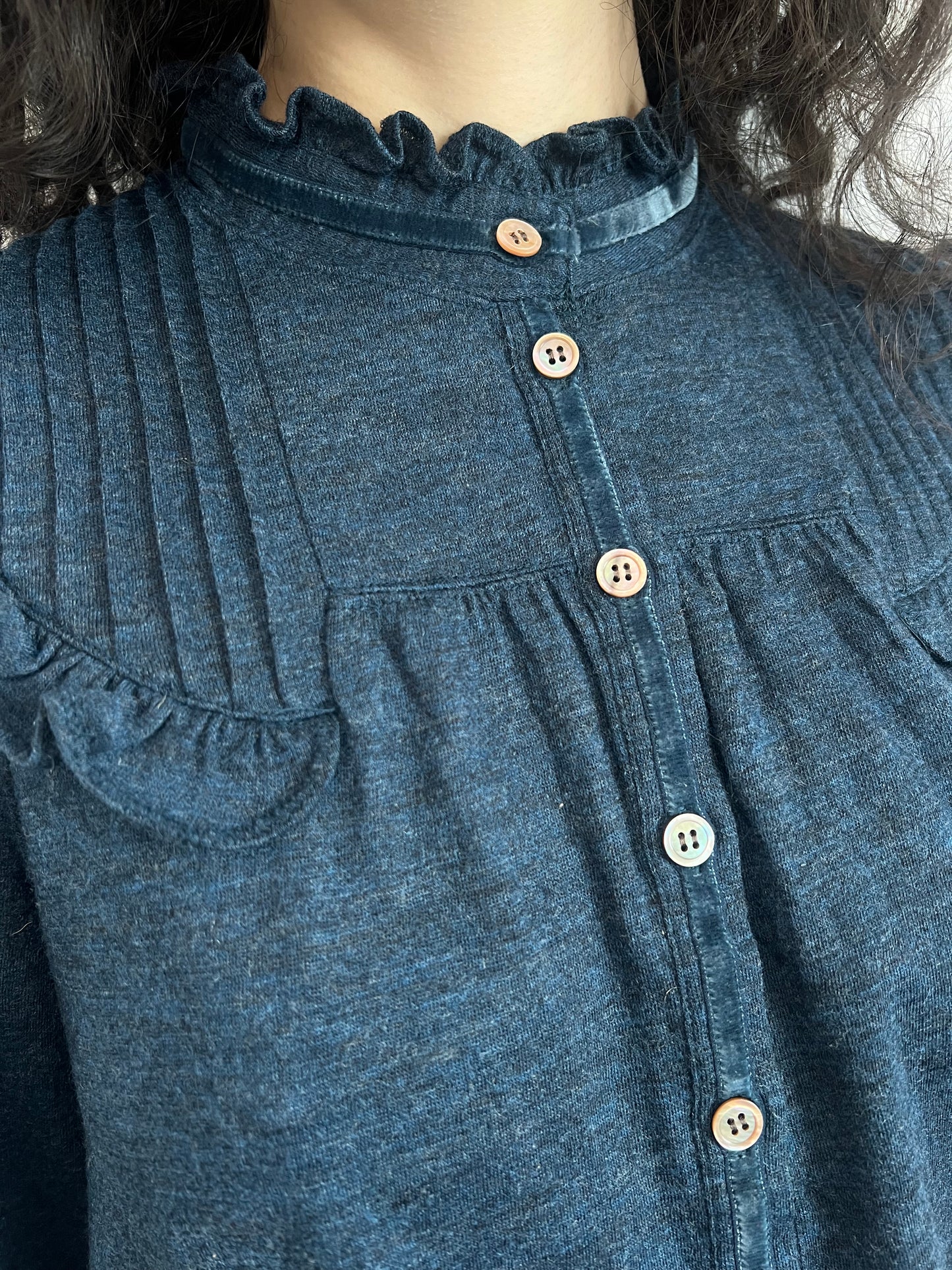 Tsumori Chisato Navy Ruffle Blouse