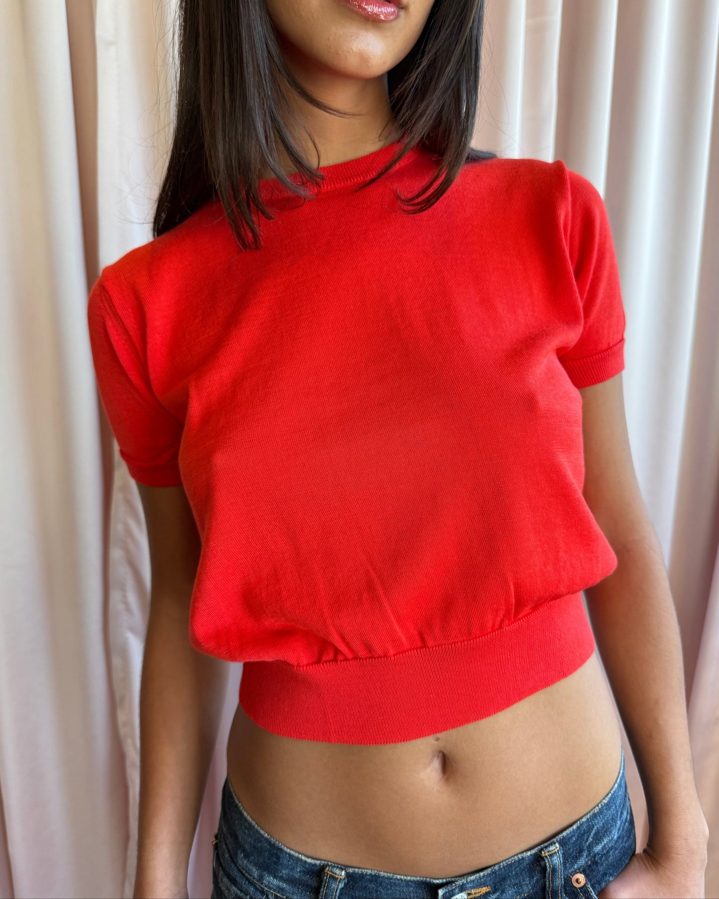 Comme des Garçons tricot 1996 Orange Knit Top