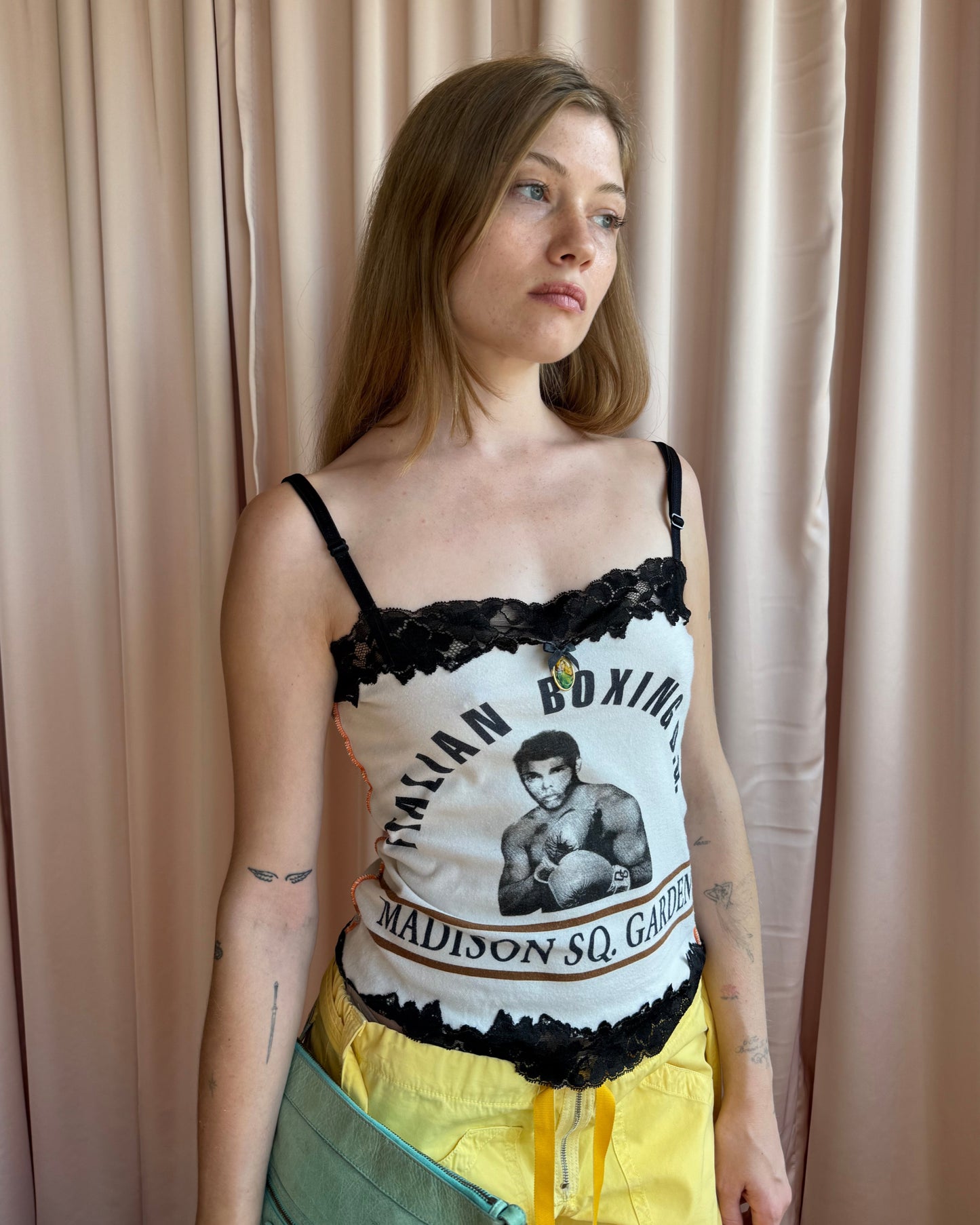 Dolce & Gabbana Muhammad Ali Boxing Lace Trim Tank Top