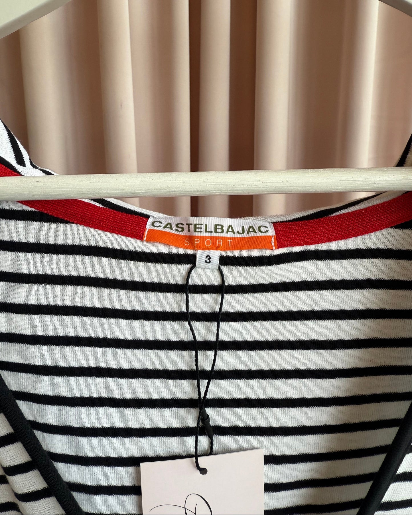 Castelbajac Sport Black & White Striped Henley Hoodie