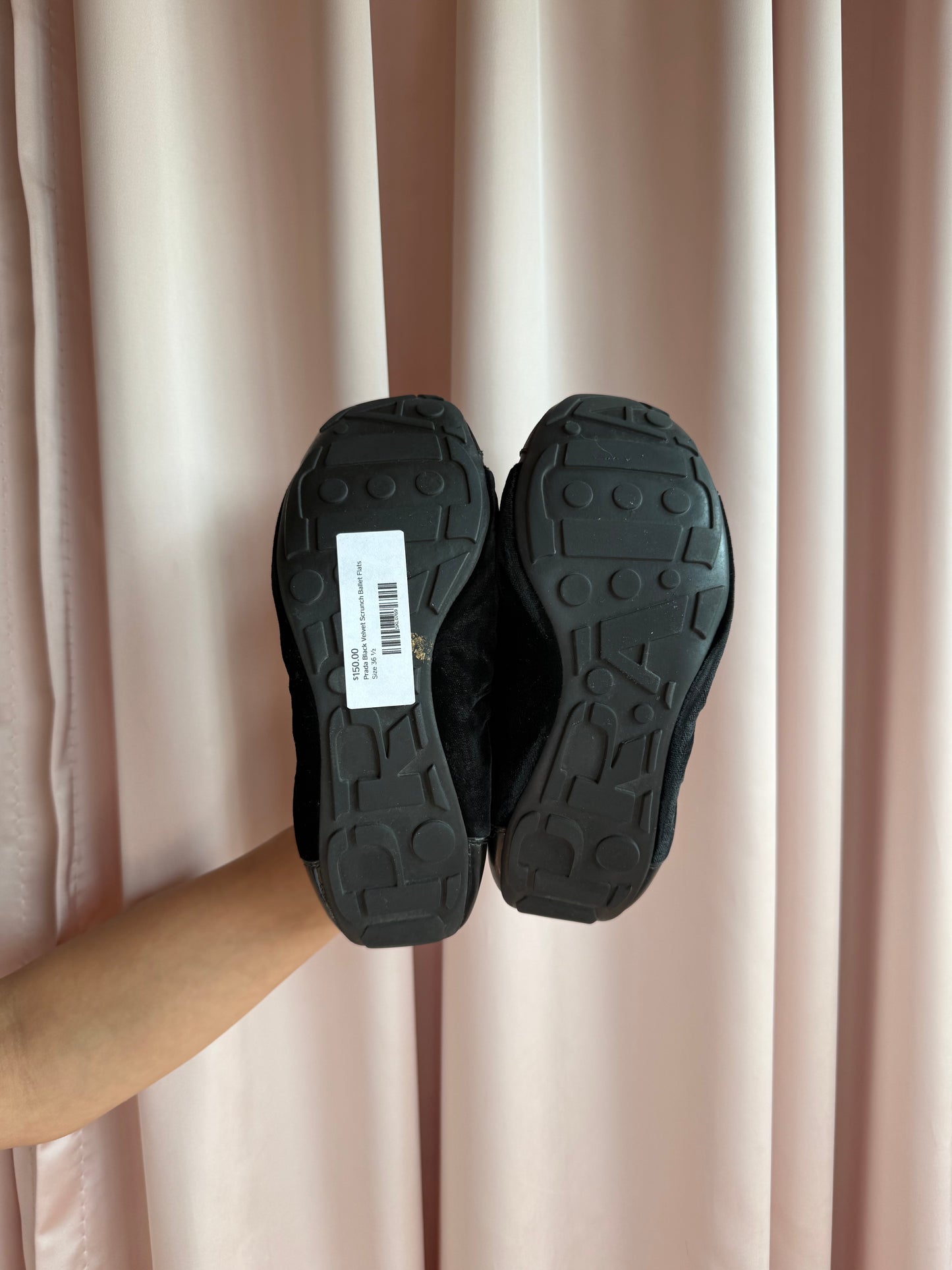 Prada Sport Velvet Scrunch Ballet Flats