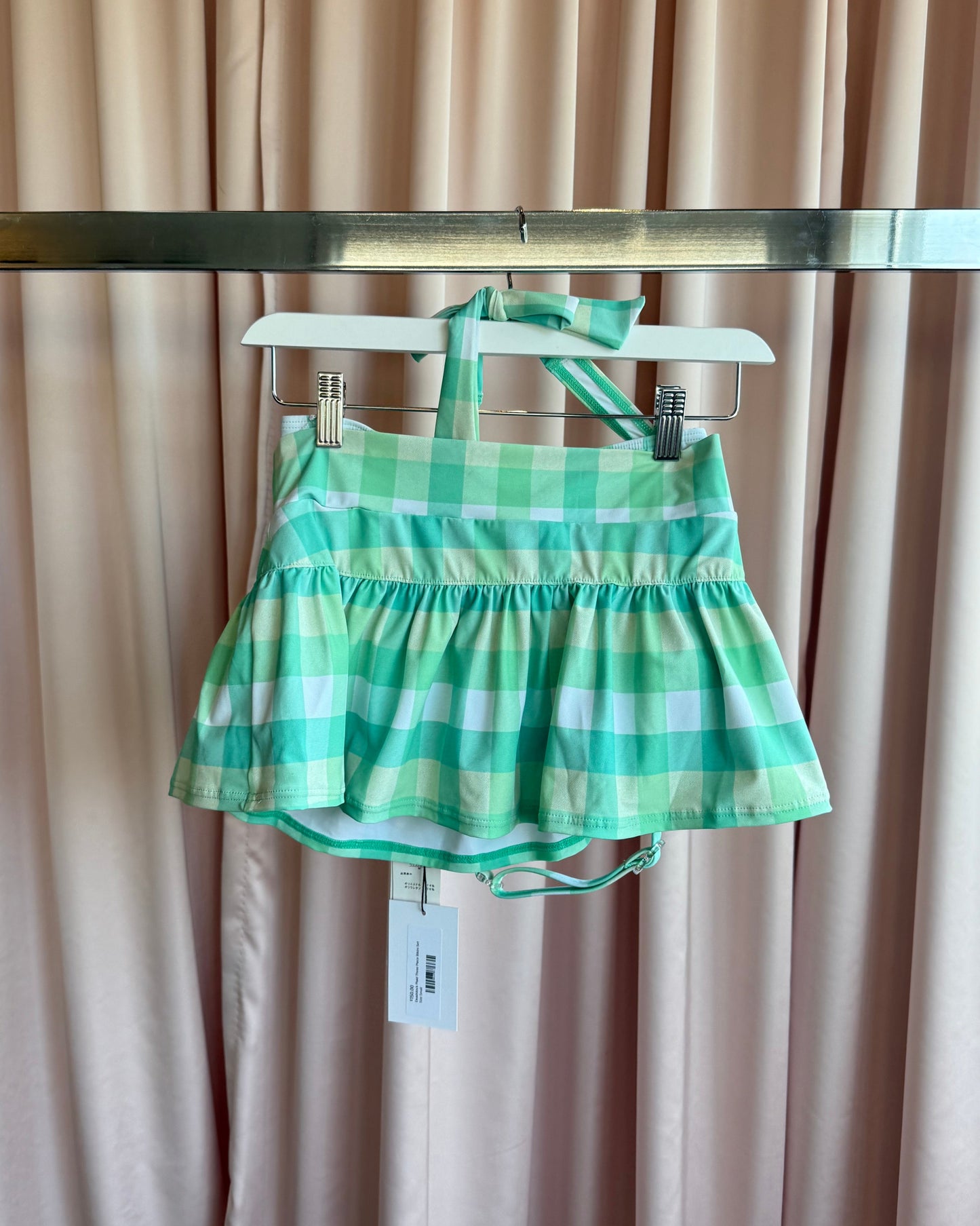 Deadstock Three Piece Gingham Bikini Set