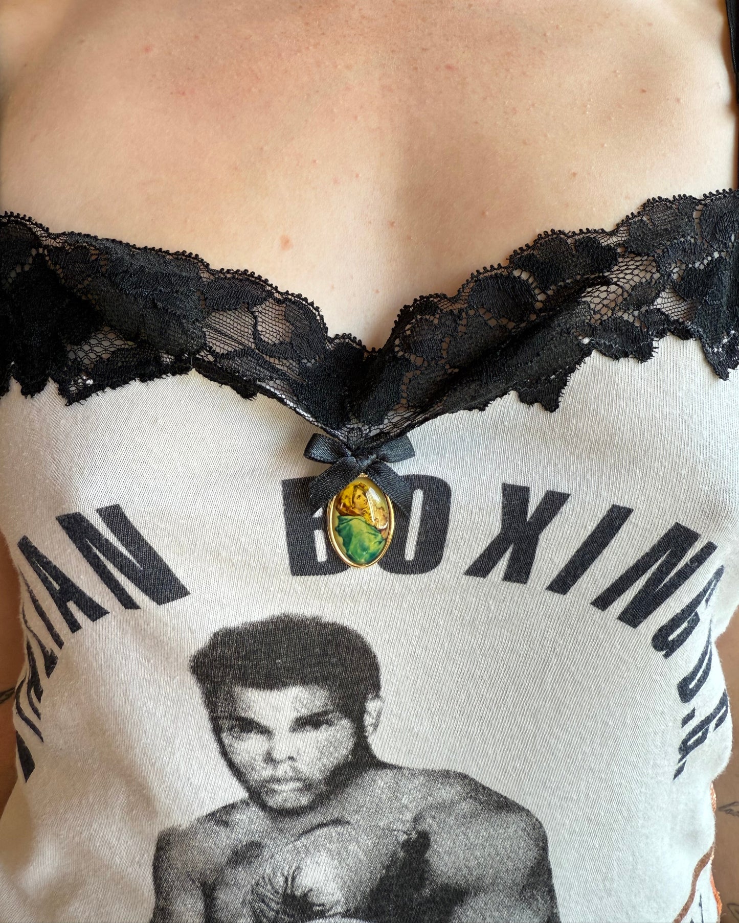 Dolce & Gabbana Muhammad Ali Boxing Lace Trim Tank Top