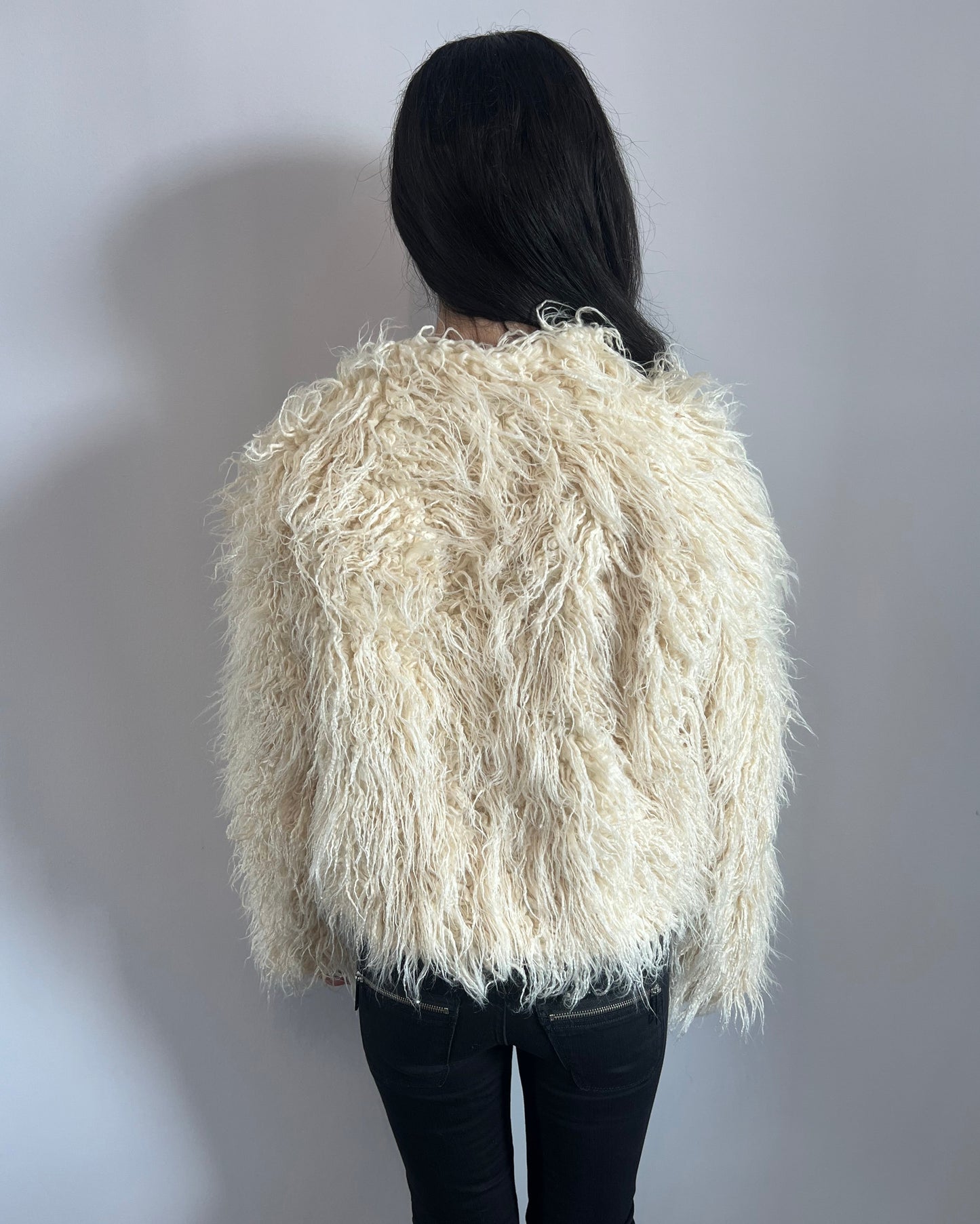 Shaggy Cream Faux Fur Jacket
