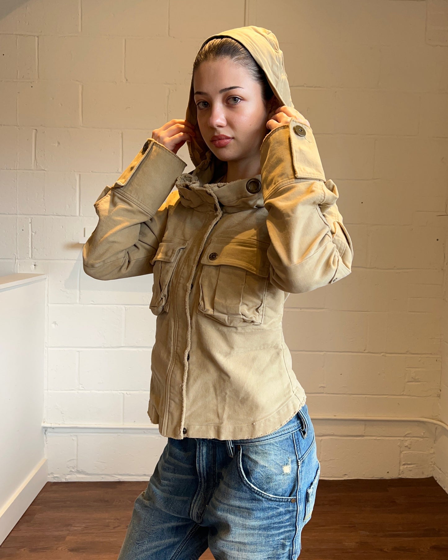 Japanese Brand Wide Neck Cargo Jacket