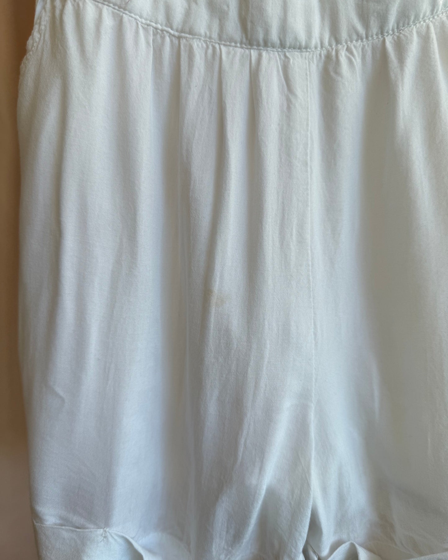 2000's Costa Blanca White Lace Button Up Romper