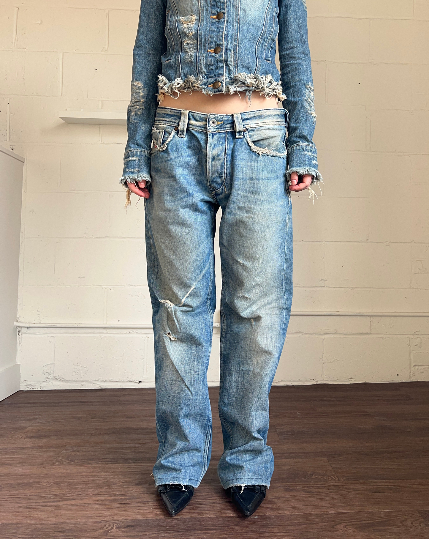 Diesel Distressed Light Wash Denim