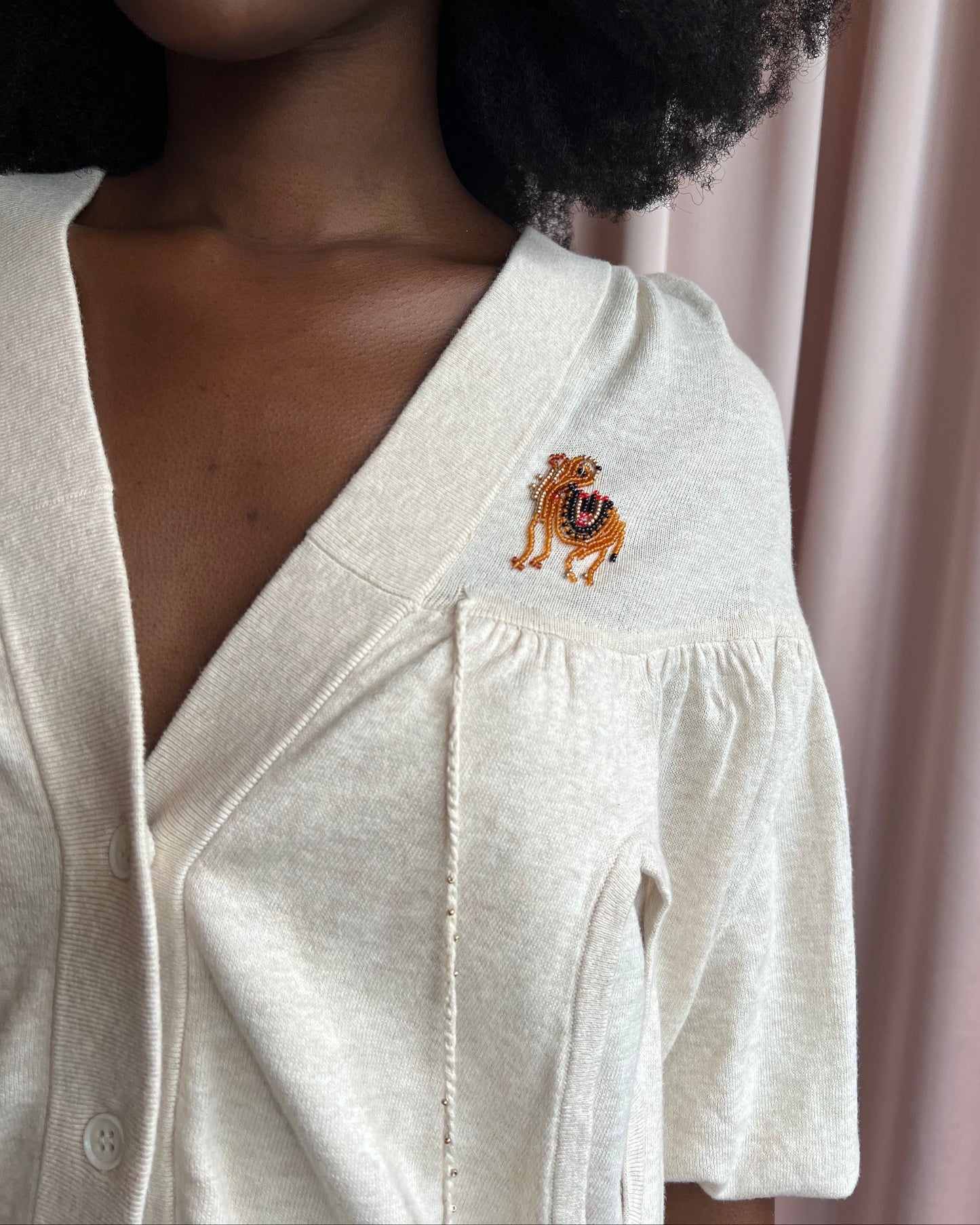 Tsumori Chisato Beaded Camel Hooded Top