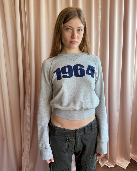 Dsquared² S/S 2004 "1964" Cropped Grey Sweatshirt