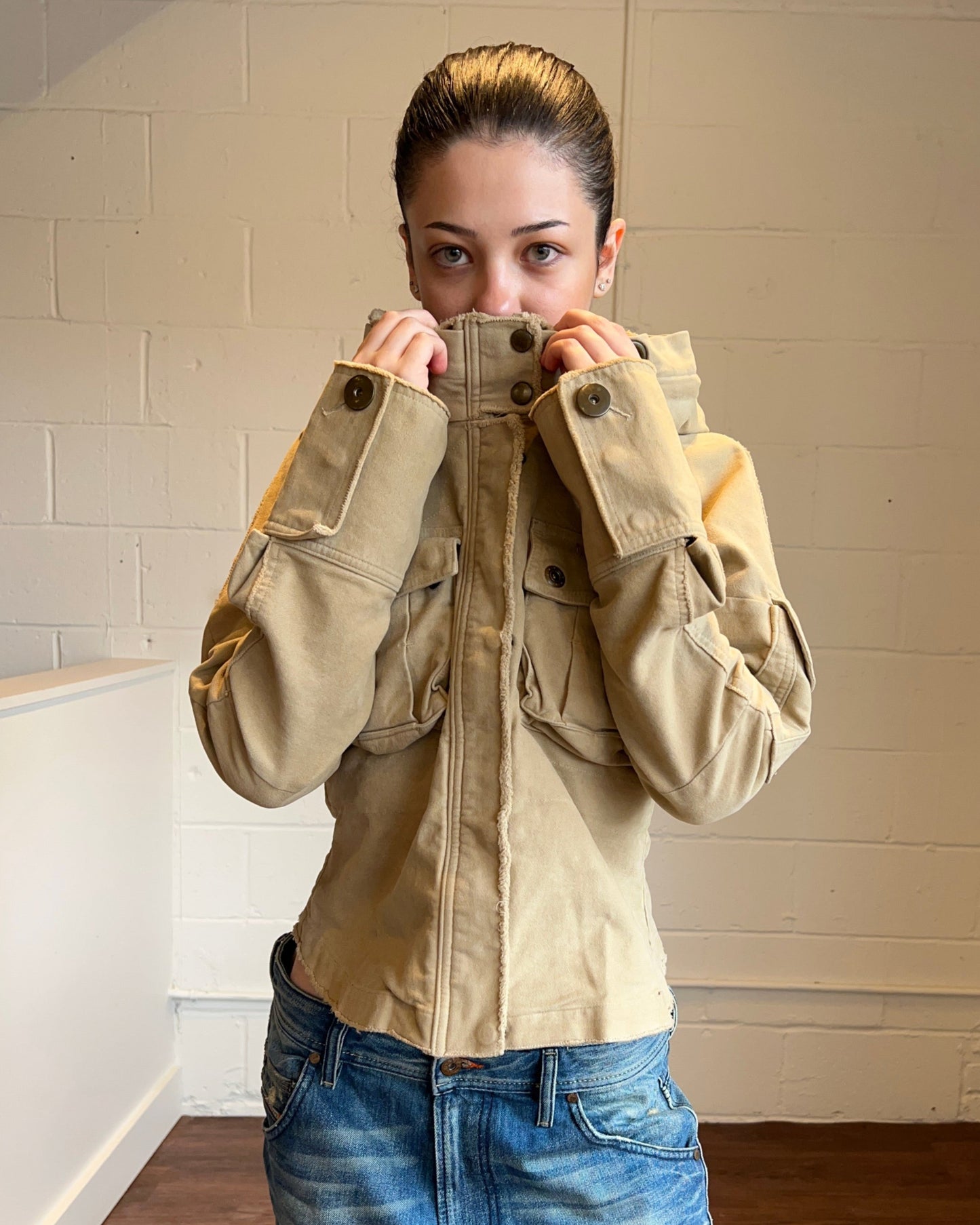 Japanese Brand Wide Neck Cargo Jacket