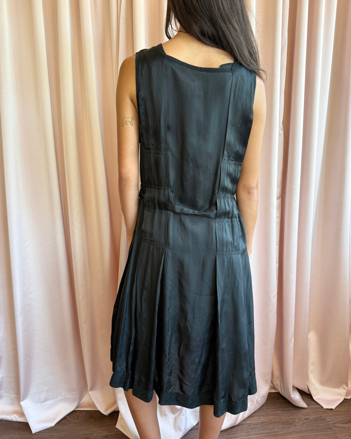 Tsumori Chisato Black Sleeveless Ultra Low Cut Belted Dress