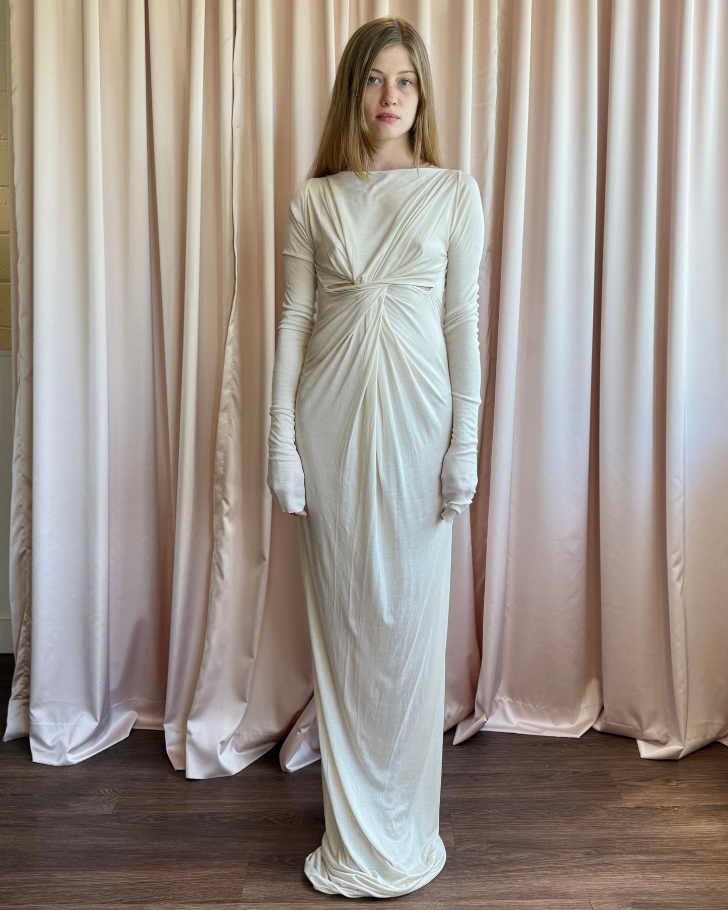 Rick Owens Lilies Silk Jersey Full Length Dress