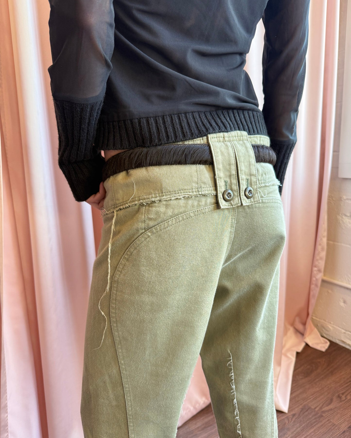 Junya Watanabe S/S 2006 Military Green Cropped Stirrup Pants