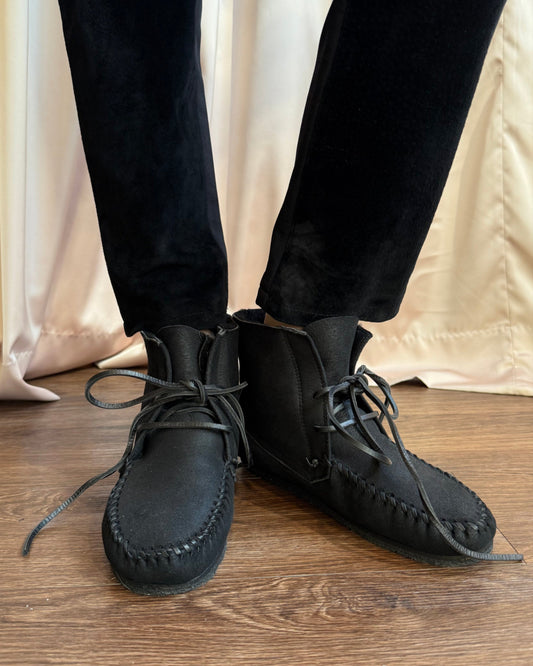 Isabel Marant Étoile Black Shearling Moccasin Boots