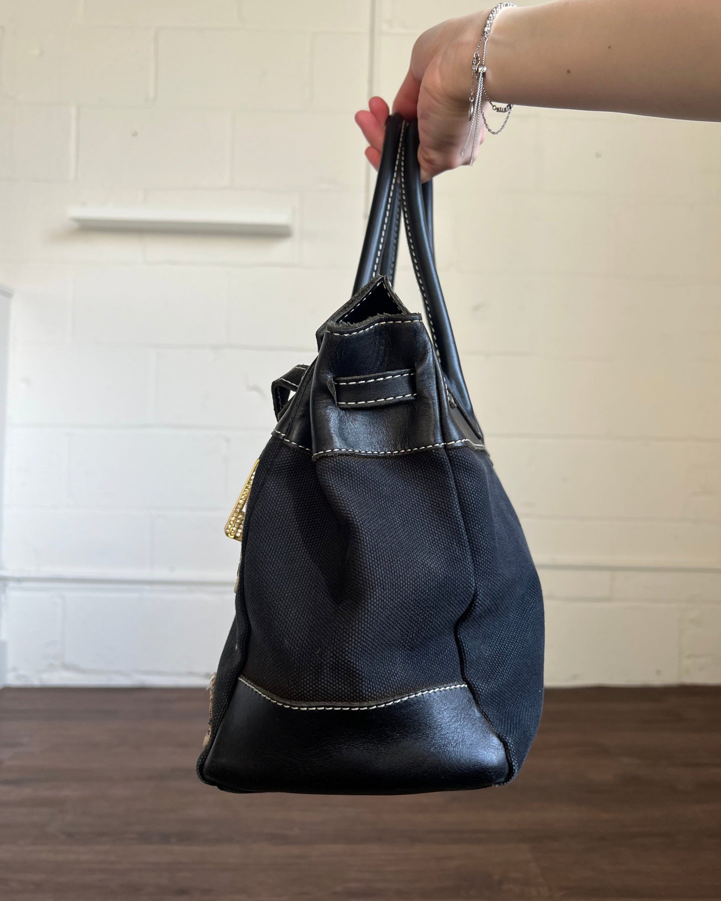 “Firkin” Patched Handbag