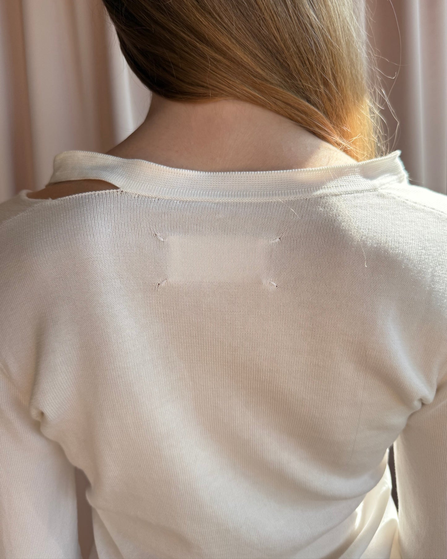 Maison Martin Margiela S/S 2007 Wired Collar Slashed V-Neck Knit Sweater