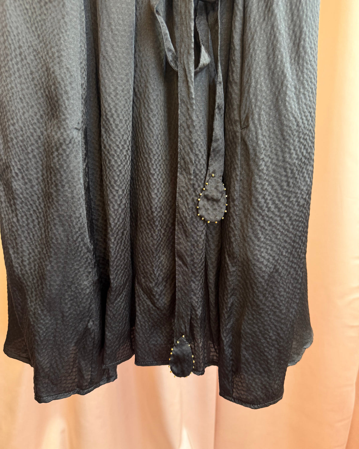 Tsumori Chisato Black 100% Silk Puff Sleeve Dress