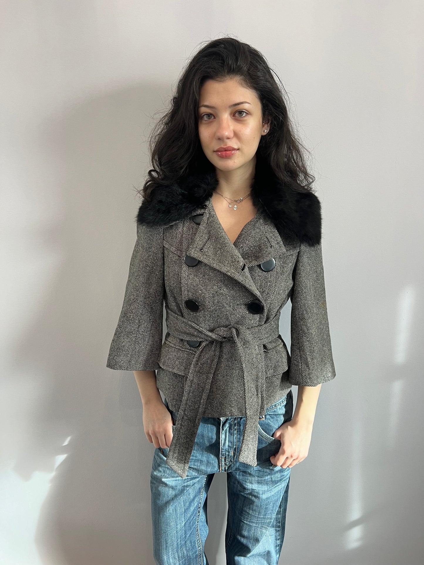 Genuine Fur Collar Peacoat