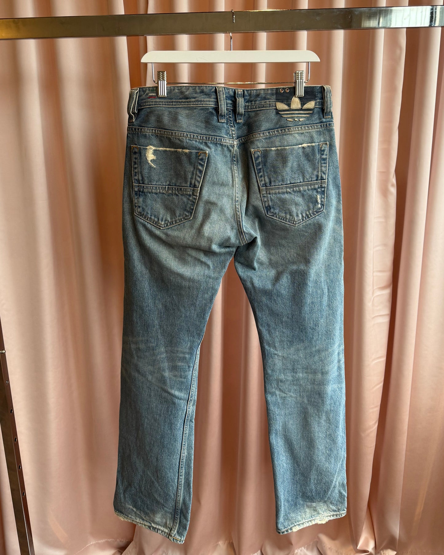 Diesel x Adidas Distressed Faded Light Denim