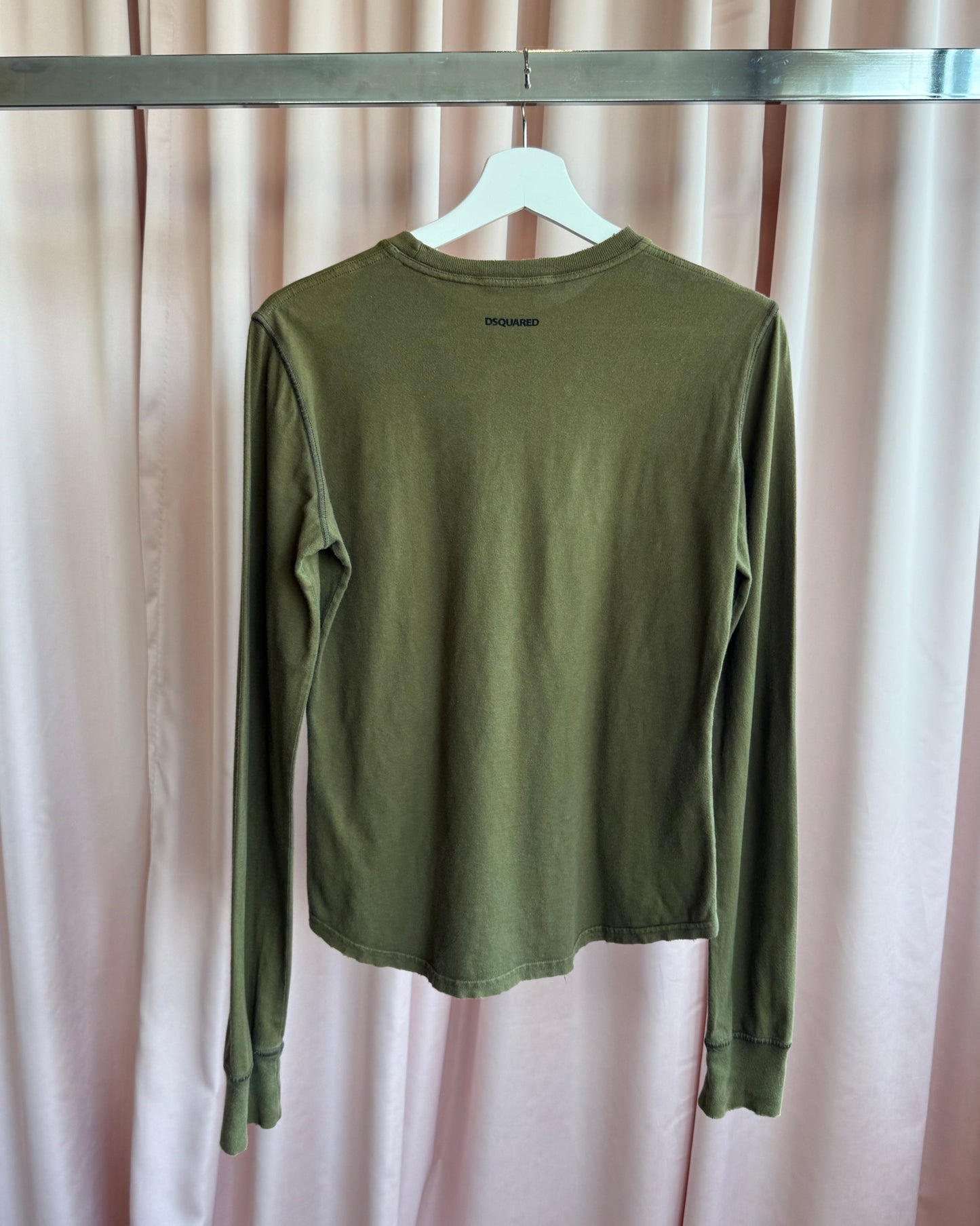 Dsquared² F/W 2005 "Che Jesus" Olive Long Sleeve T-Shirt