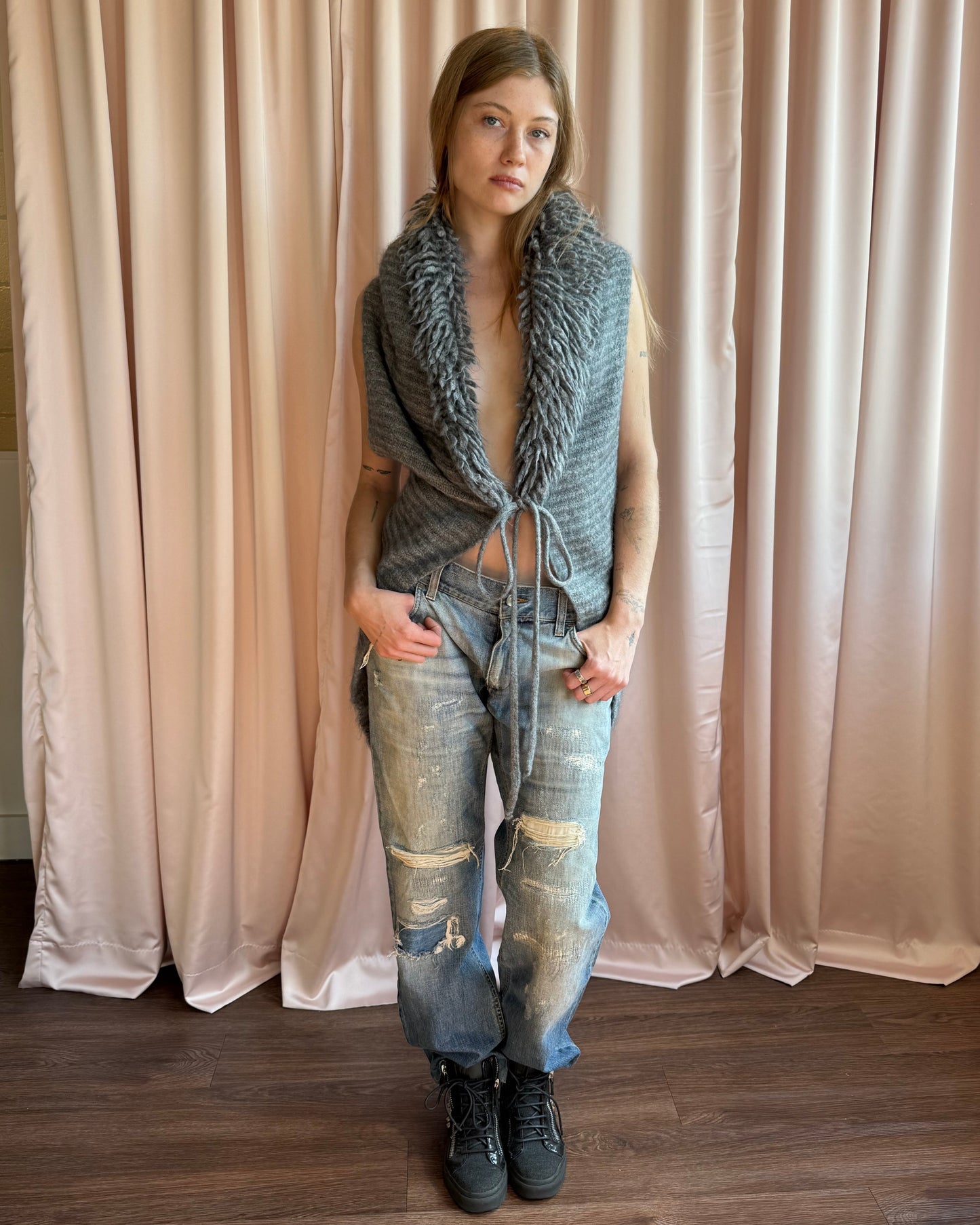 Dolce & Gabbana Distressed Light Wash Denim