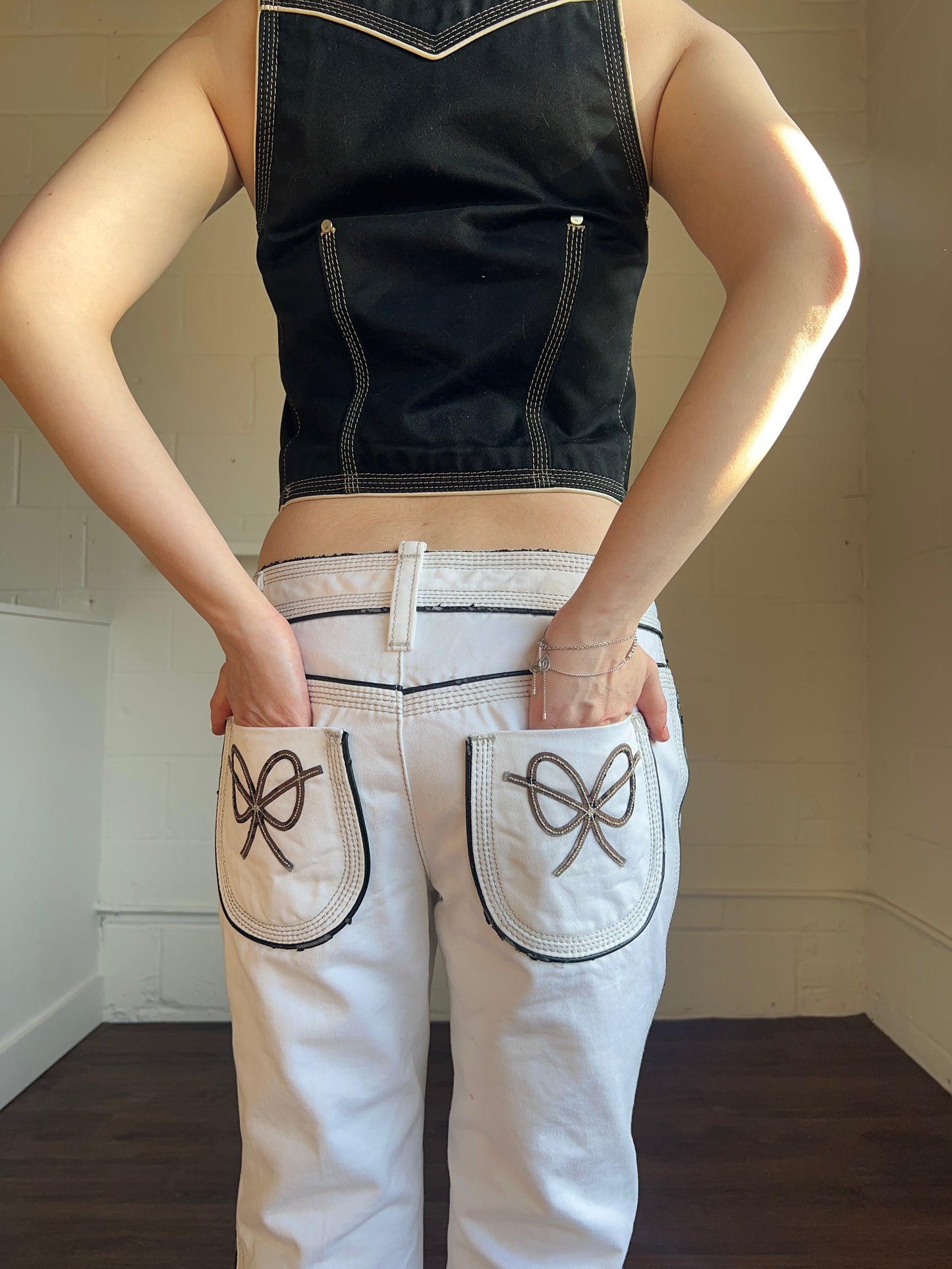 Dsquared² S/S 2006 White Cropped Flare Denim