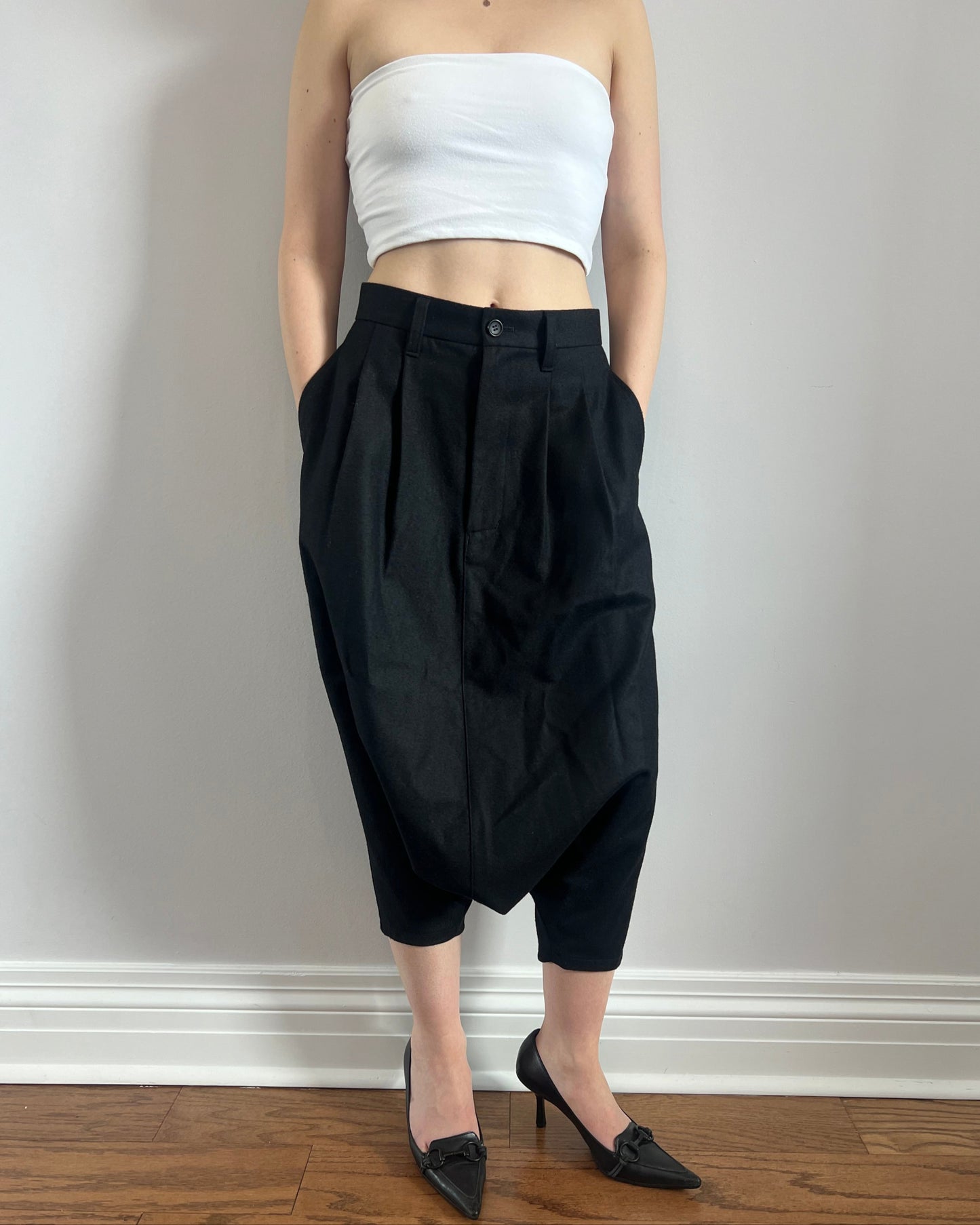 Junya Watanabe Black Wool Sarouel Trousers