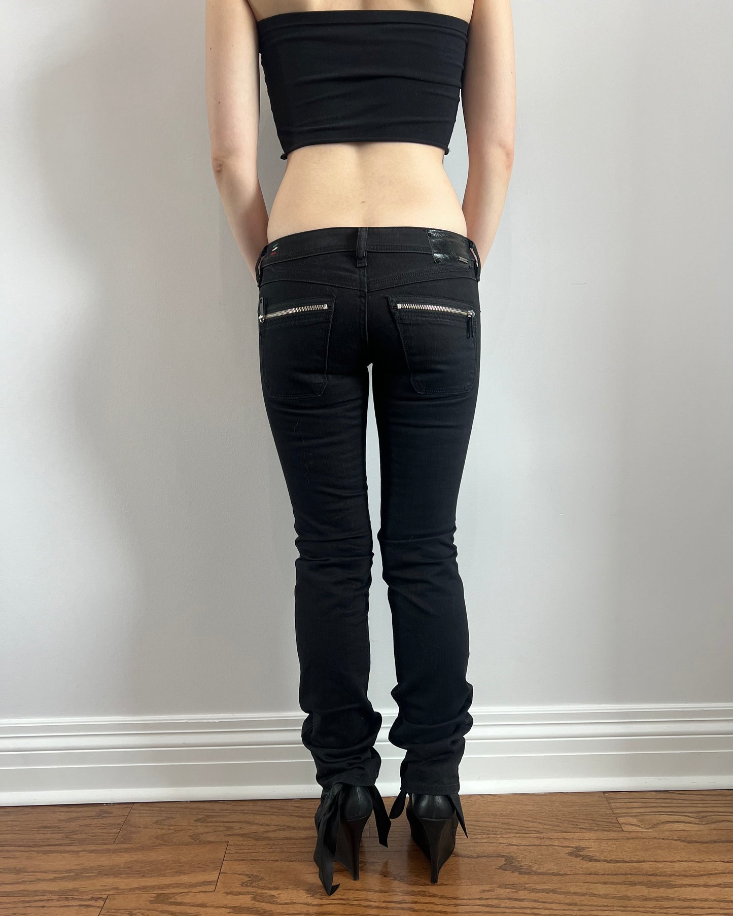 Diesel Black Low Rise Skinny Jeans