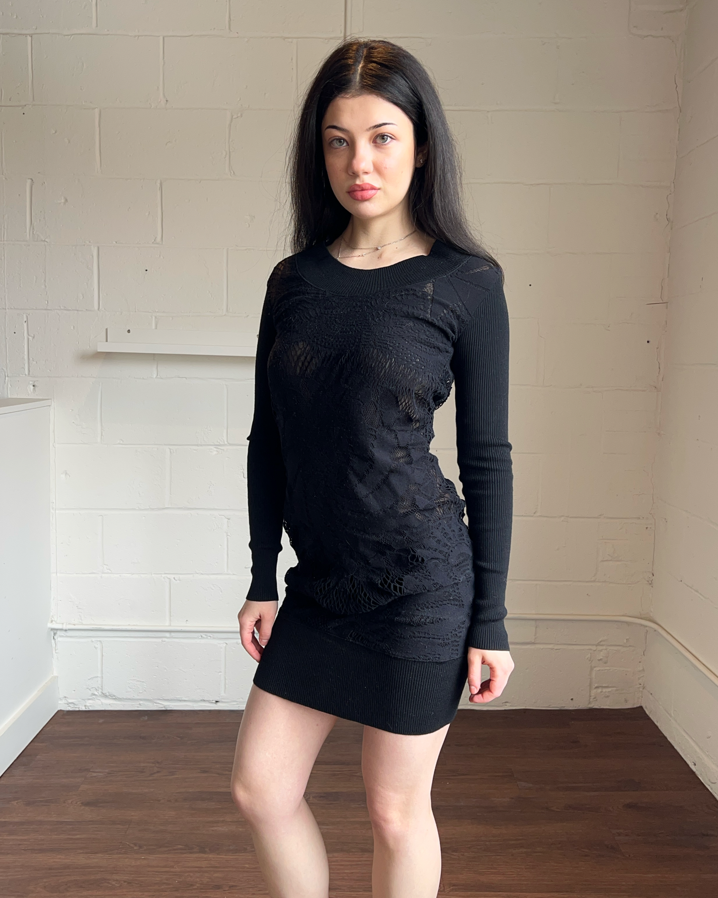 Jean Paul Gaultier Soleil Long Sleeve Lace Dress