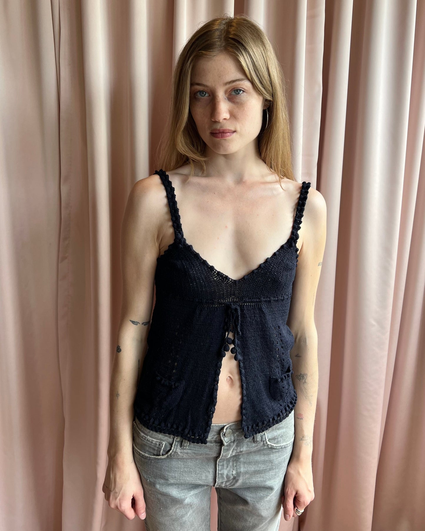 Tsumori Chisato Navy Knit Tank Top