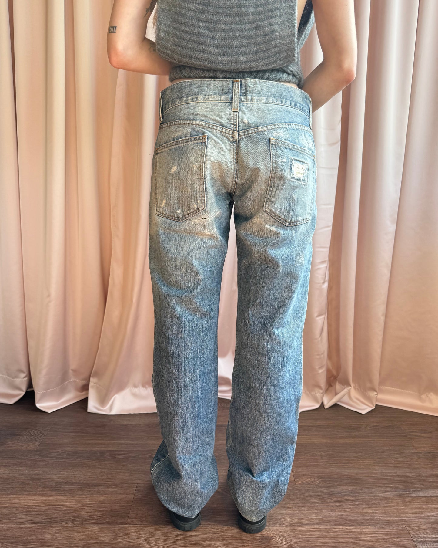 Dolce & Gabbana Distressed Light Wash Denim