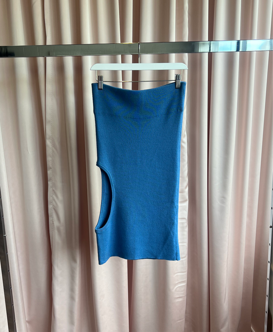 Japanese Brand Cobalt Blue Cut Out Mini Dress