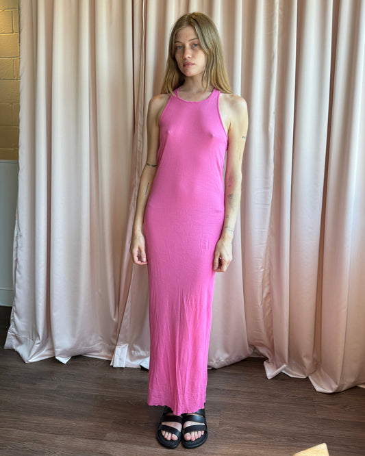 Rick Owens S/S 2023 "Edfu" Pink Tank Maxi Dress