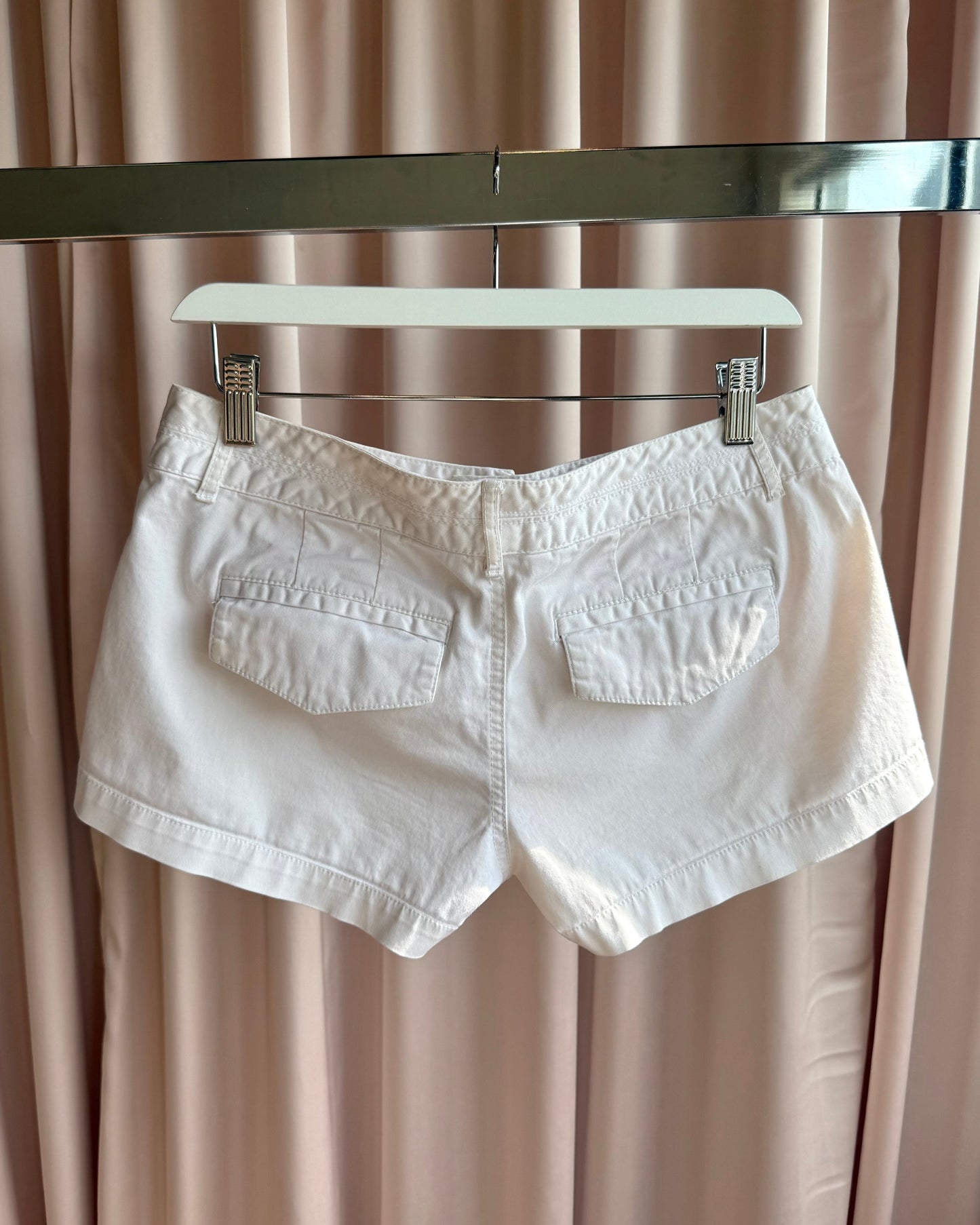 2000's Jacob White Cargo Low Rise Mini Shorts