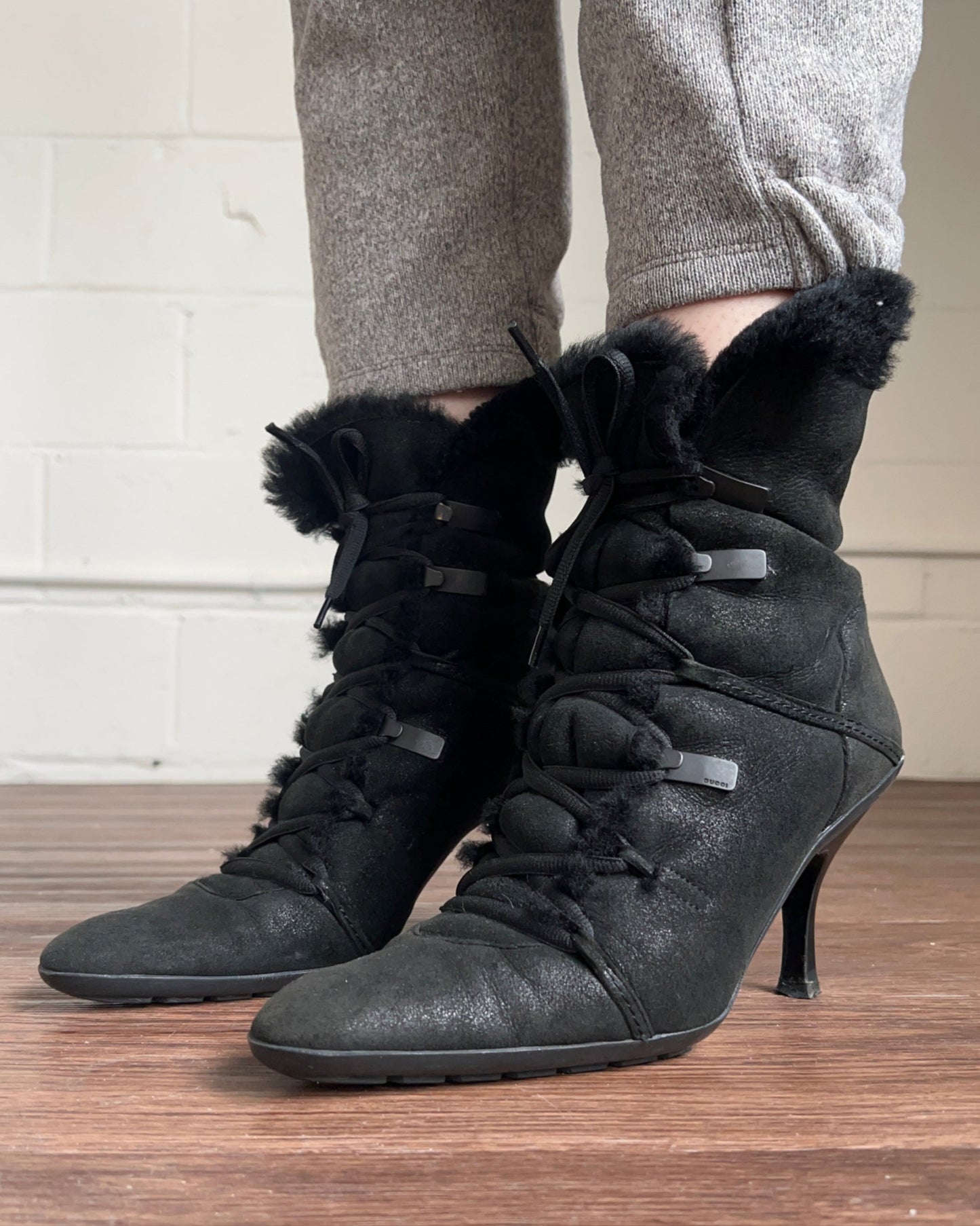 Gucci Shearling & Suede Boots