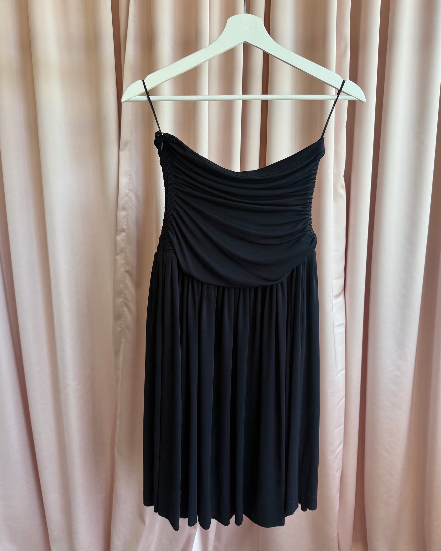 Norma Kamali High Waisted Black Midi Skirt