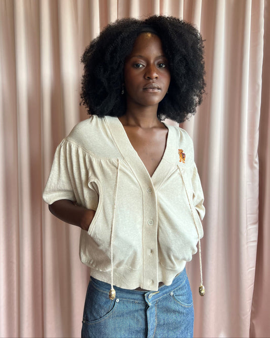 Tsumori Chisato Beaded Camel Hooded Top