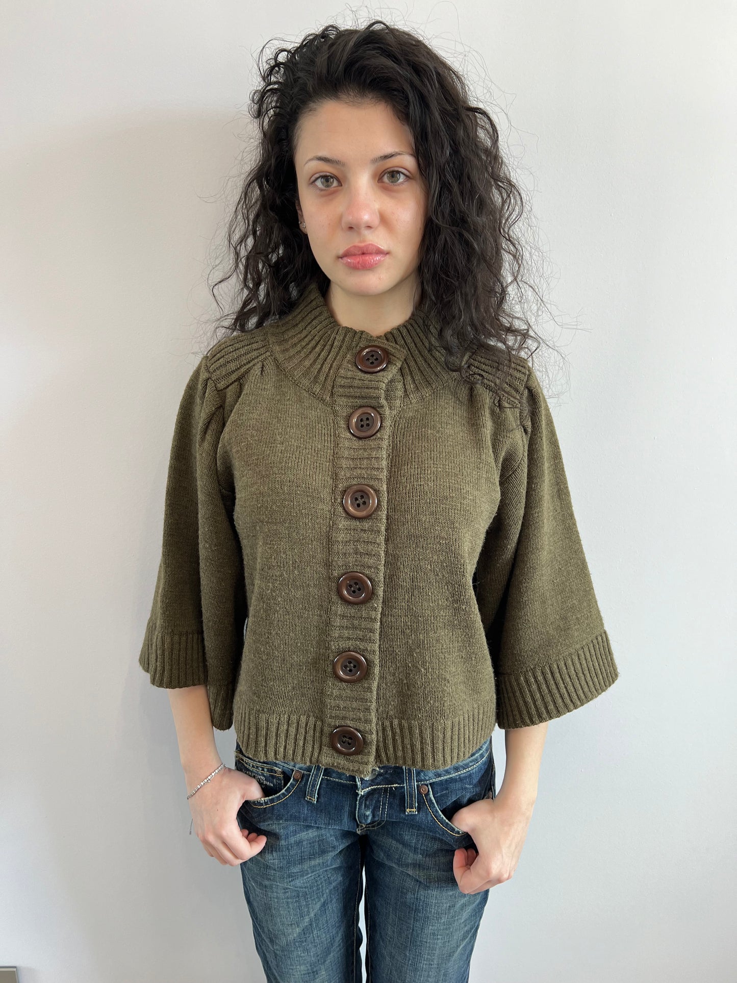 Green Knit Cardigan