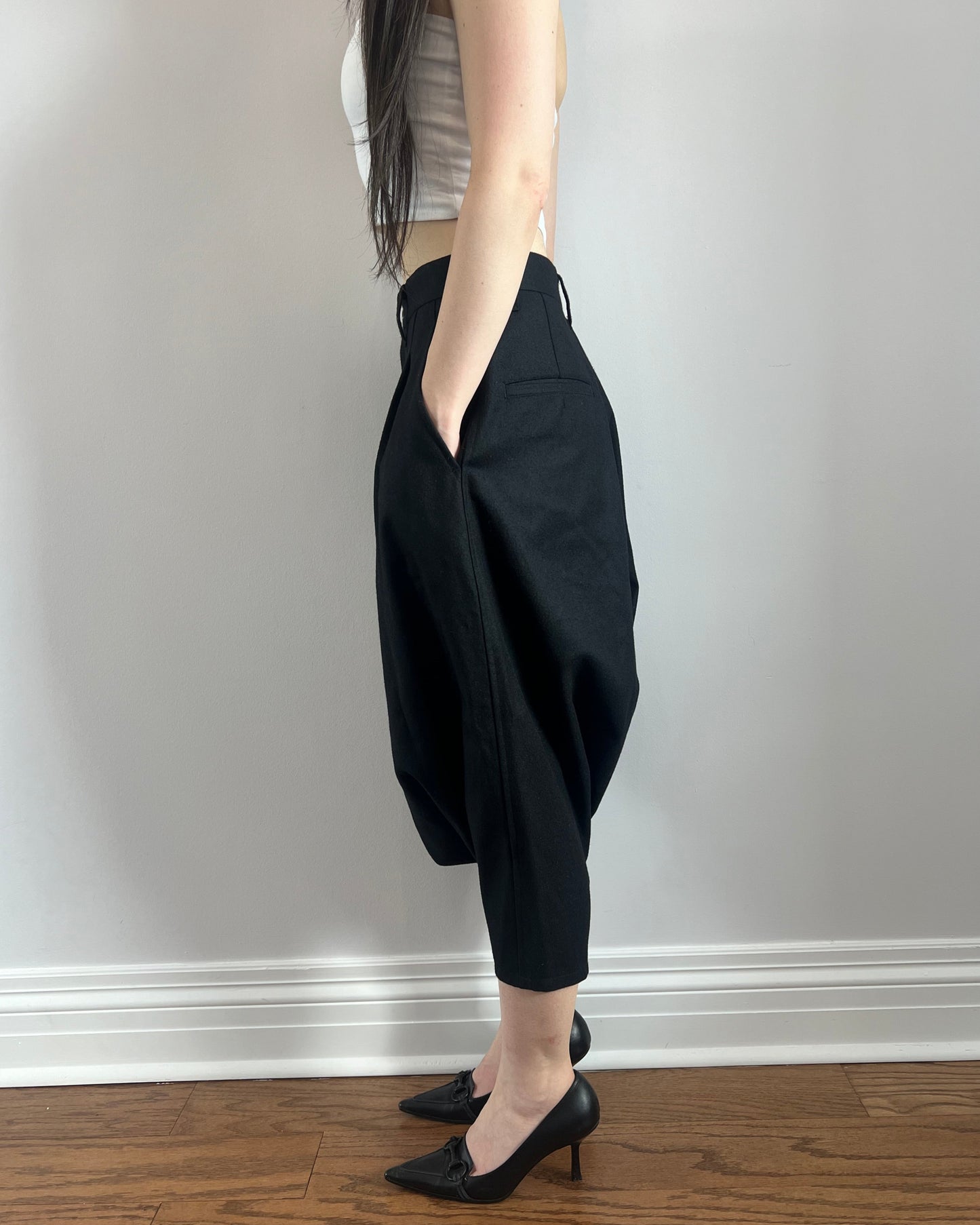 Junya Watanabe Black Wool Sarouel Trousers