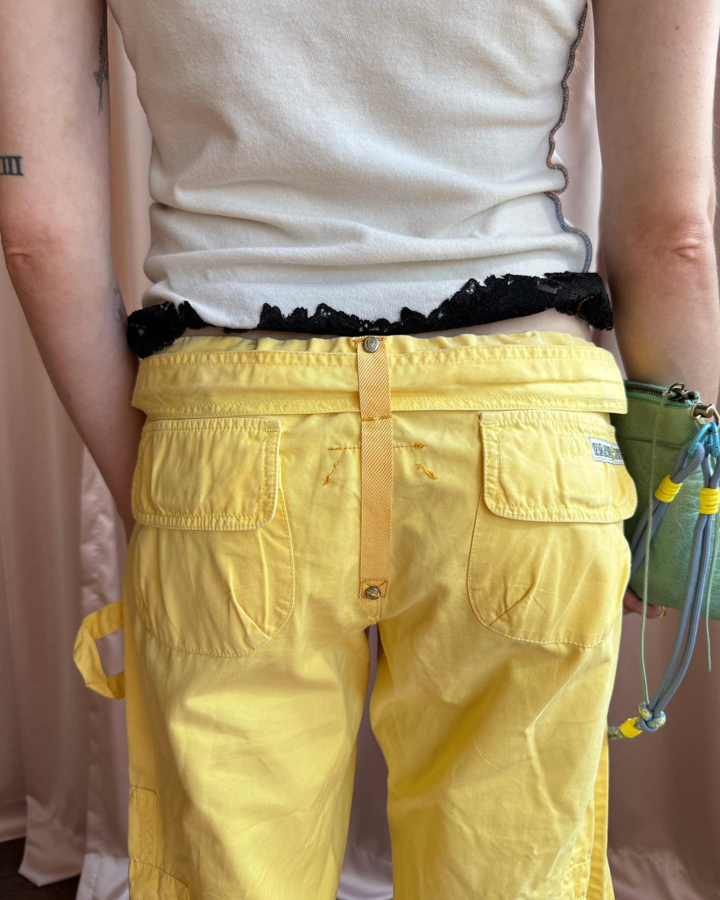 Raid Gauloises Yellow Straight Leg Cargo Pants