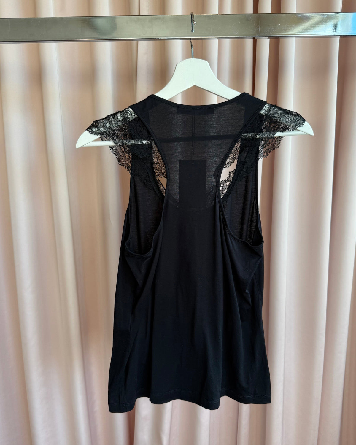 Balenciaga 2008 by Ghesquière Black Lace Tank Top
