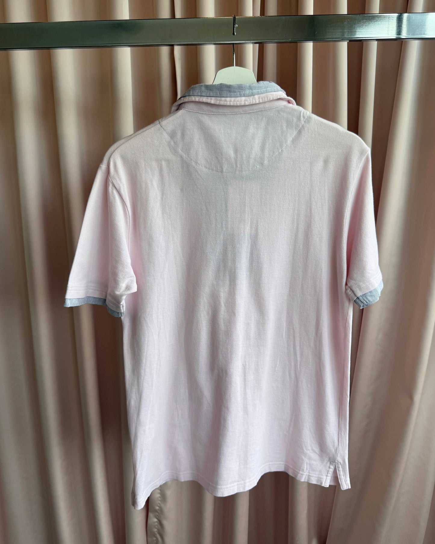 Japanese Brand Baby Pink Double Layered Polo Shirt