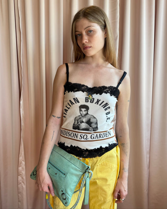 Dolce & Gabbana Muhammad Ali Boxing Lace Trim Tank Top