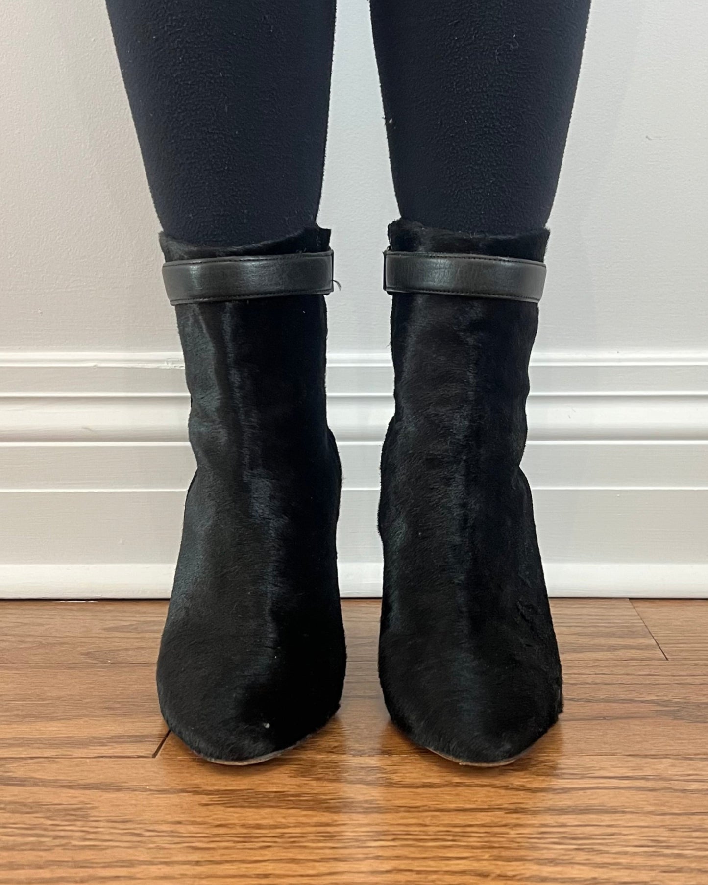 Isabel Marant Black Ponyhair Wedge Ankle Boots