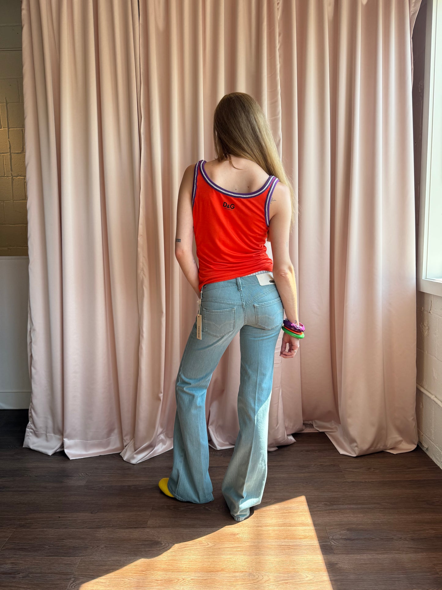 Diesel Deadstock "Melty" Light Wash Low Rise Flare Denim