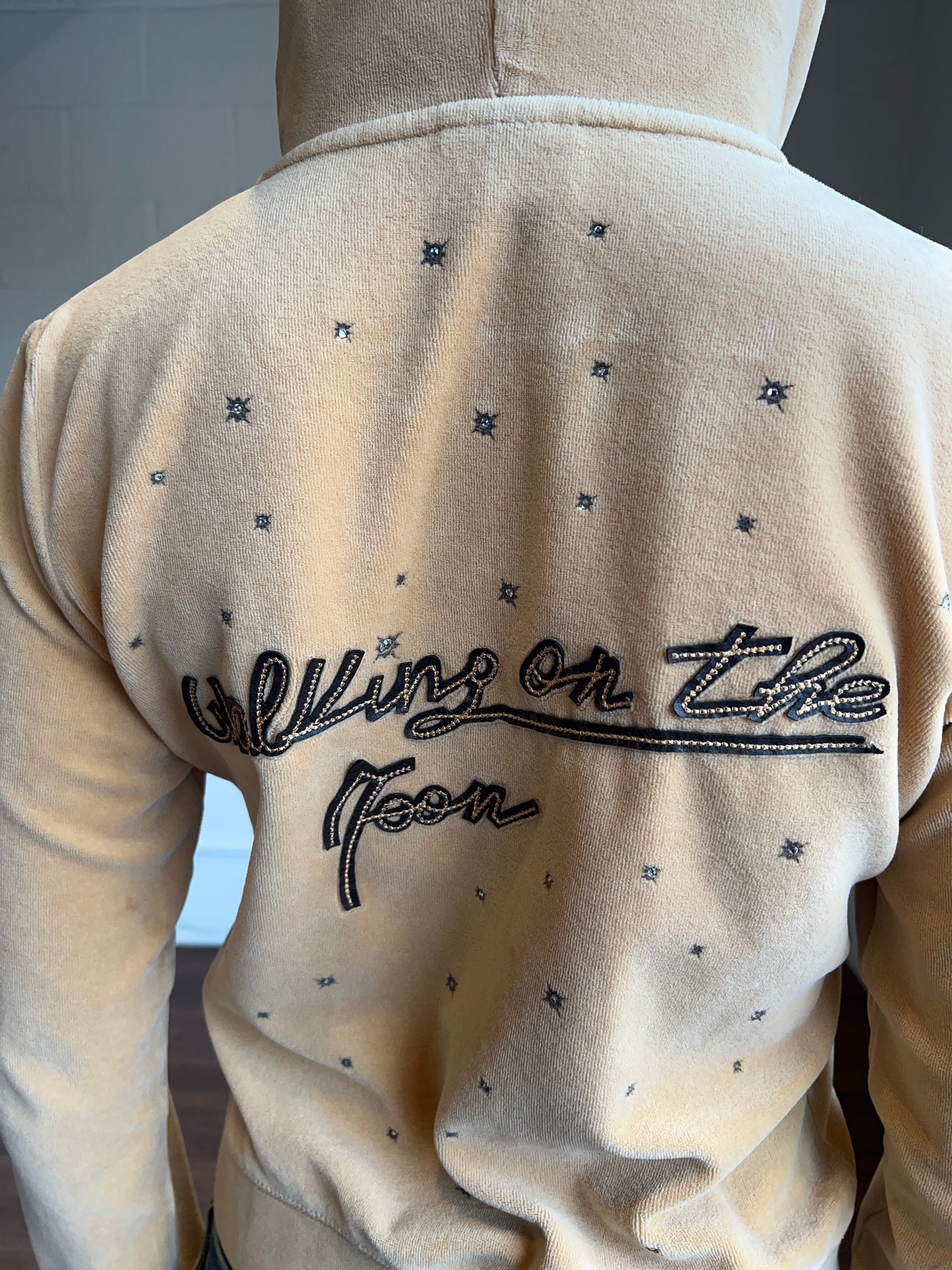 Italian Brand Velour Zip Up Hoodie